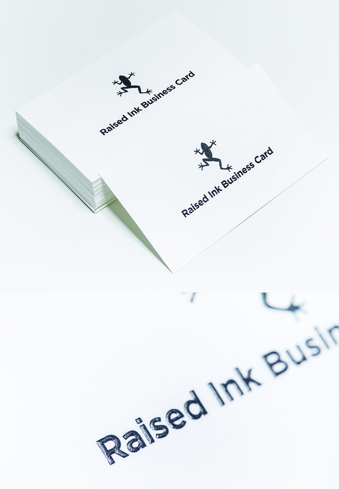 Black Raised Ink Business Cards by Aladdin Print